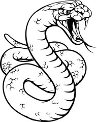 A snake animal sport team cartoon mascot