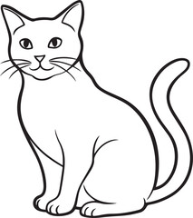 Obraz premium black and white cat cartoon