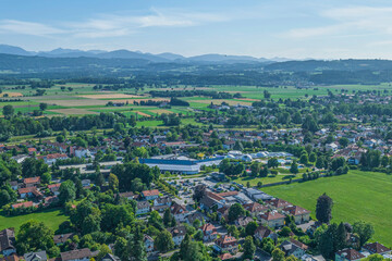 Ausblick auf Bad Aibling nahe Rosenheim im oberbayerischen Chiemgau