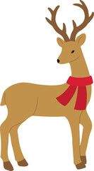 Isolated christmas deer flat vector
Elegant Christmas deer vector illustration.
Christmas deer wearing scarf SVG.