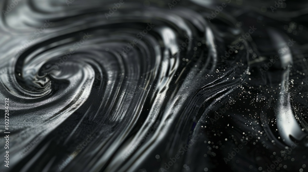 Poster abstract swirling pattern. swirling pattern of black and white liquid with a textured surface. the p