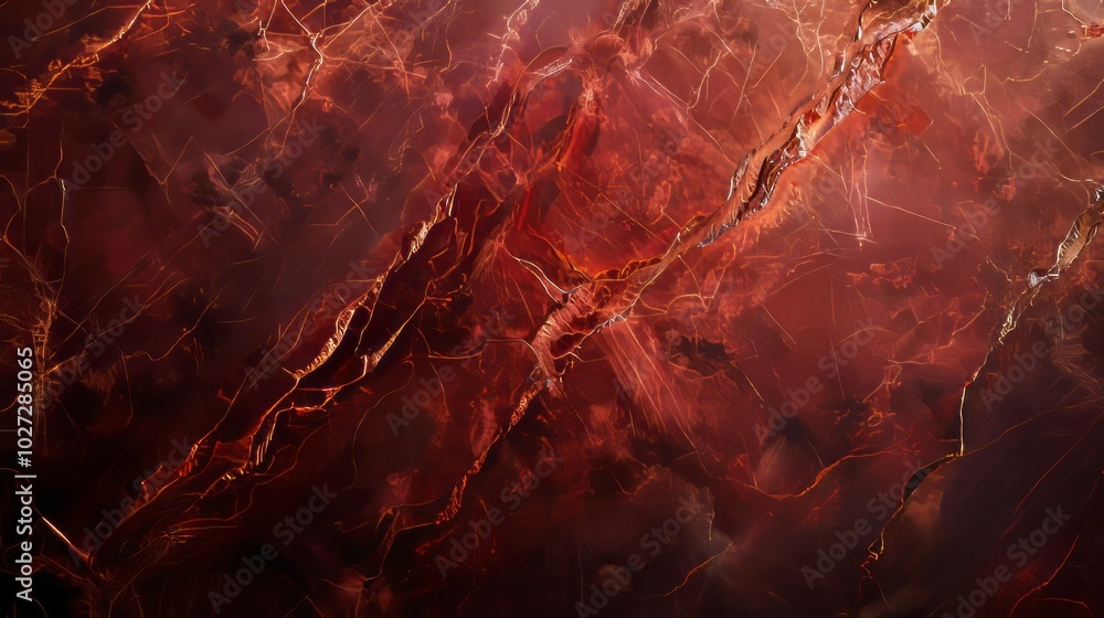Poster red marble texture. intricate veins and patterns in red marble, creating a dramatic and elegant back