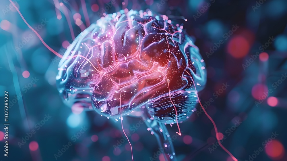 Poster smart brain implant monitoring and managing neurological conditions with real time feedback symboliz