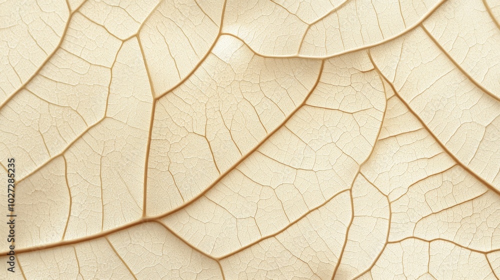 Poster intricate leaf vein texture on a soft background showcasing biomorphic patterns in detail
