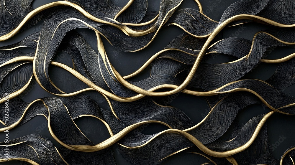 Poster winding flowing patterns in high fidelity design with intricate textures