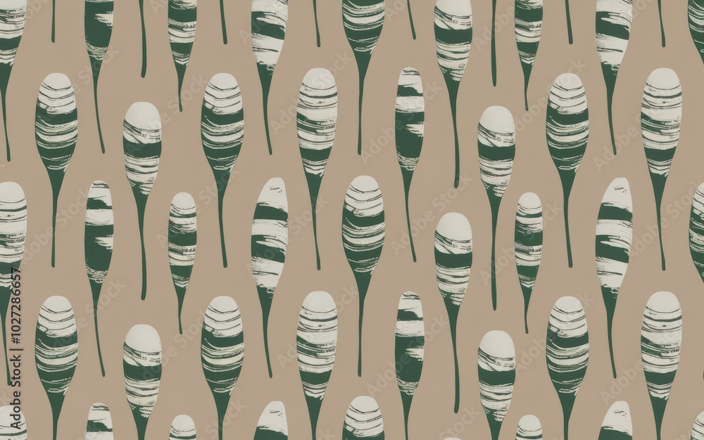 Aufkleber abstract green pattern. seamless pattern with green and white striped abstract shapes on a neutral b