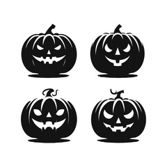 Obraz premium Halloween pumpkin events elements silhouette vector art illustration. Generated With Ai