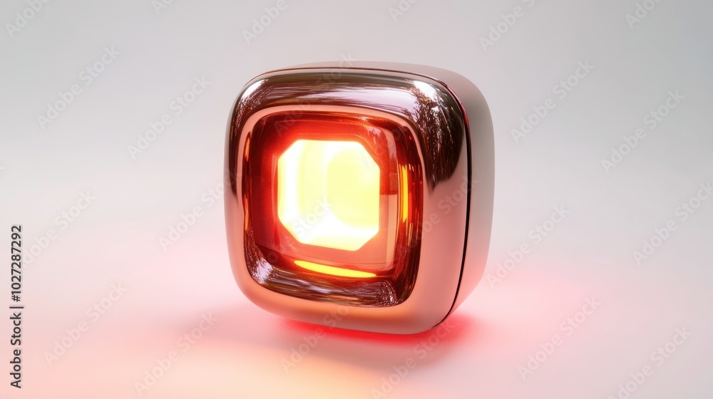 Poster rose gold square with illuminated inner surface
