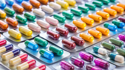 pills on white background