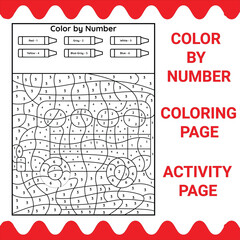 Fototapeta premium Color By Number Coloring & Activity Page 