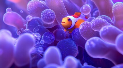 Underwater Clownfish in a Vibrant Coral Reef