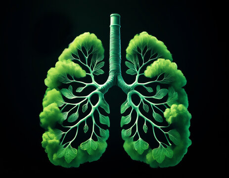 Unos pulmones vegetales verdes representando a la naturaleza