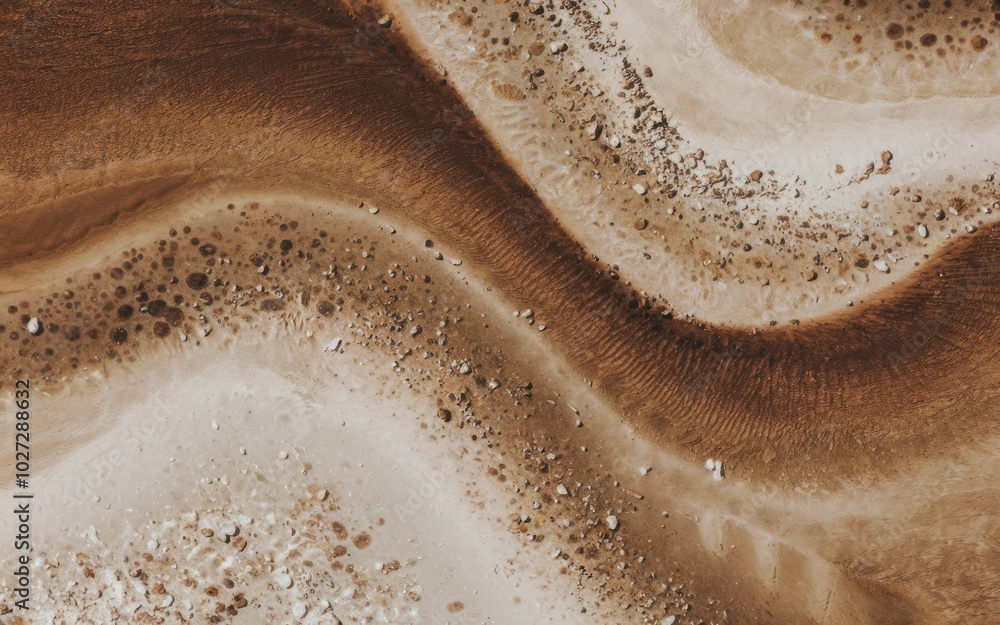Poster desert sand patterns. aerial view of desert sand with natural patterns and textures. the image conve