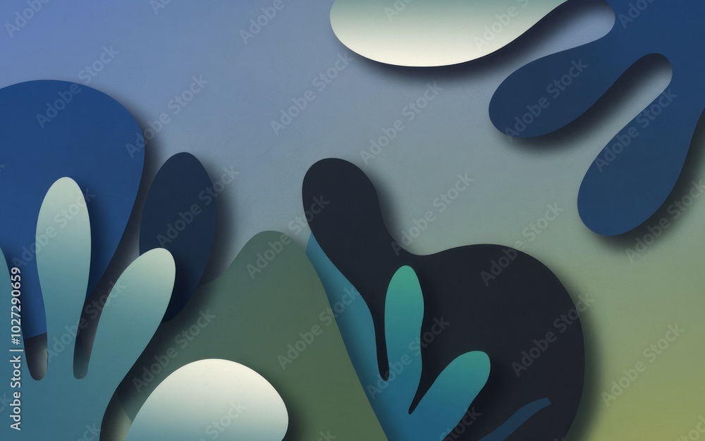 Poster abstract blue green shapes. abstract background with overlapping blue and green shapes. perfect for 