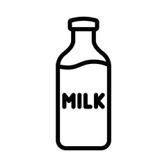 Minimal line icon of a milk bottle. Ideal for dairy products, beverages, or nutritional branding and packaging designs. Editable stroke.