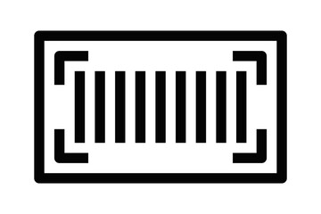Minimalist line vector of a barcode, representing product scanning, retail, and inventory management. Ideal for ecommerce, logistics, and retail operations. Editable stroke.