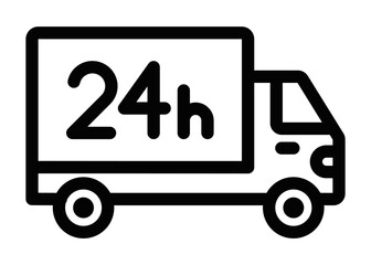 Simple delivery truck icon with 