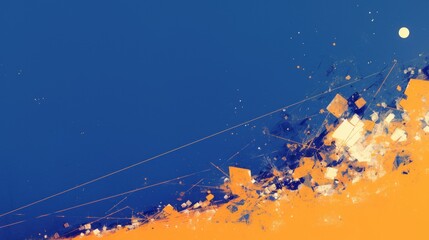 Abstract Blue and Orange Splash of Color