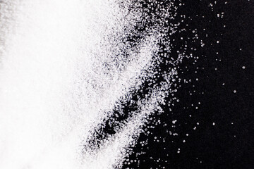 Fine Ground White Rock Salt Texture Top View Macro.