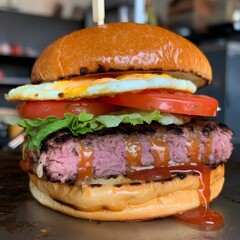 Fresh tasty burger ai generated