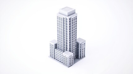 Obraz premium A Minimalist 3D Model of a Modern Skyscraper