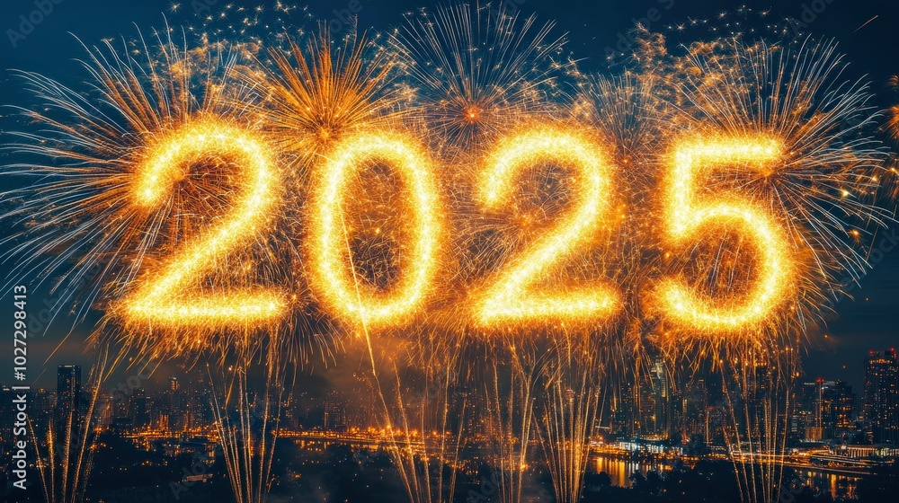 Poster fireworks displaying 