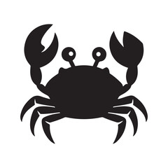 Crab silhouette vector art illustration	