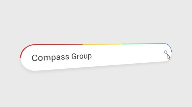 Typing Compass Group in Search Bar Animation | Close-Up Search Engine Interface | Web Search for Compass Group | Internet Browsing, Technology, and Digital Marketing Animation Video