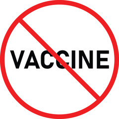 No Vaccine Sign, Symbol. Editable Stroke. Vector illustration