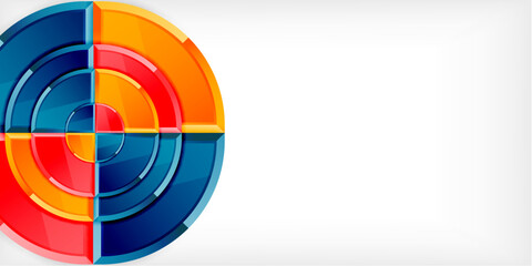 Obraz premium Abstract background - circles and round triangles with 3d effect. Vector Illustration For Wallpaper, Banner, Background, Card, Book Illustration, landing page