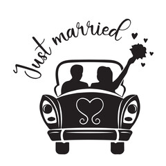 just married logo lettering calligraphy,inspirational quotes,illustration typography,vector design