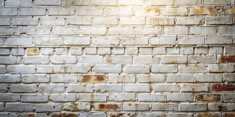 Obraz premium A textured grunge white brick wall background ideal for candid photography and design projects, enhancing visual storytelling with its rustic, authentic appeal. Versatile and stylish.