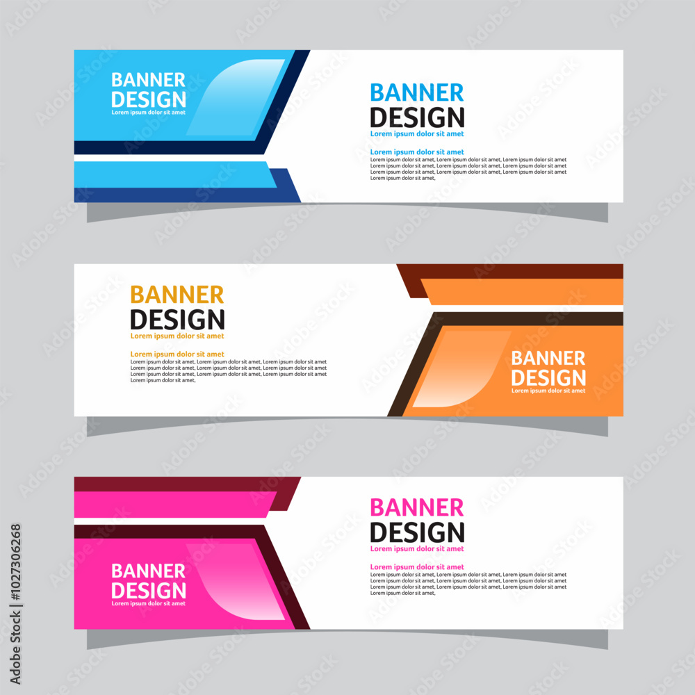 Canvas Prints vector set of landscape banner background design concept. colorful background business layout templa
