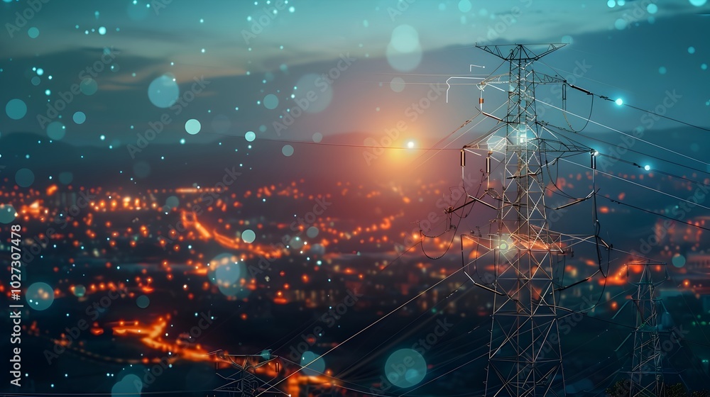 Aufkleber smart grid automation rerouting electricity during peak demand to prevent blackouts resilient energy