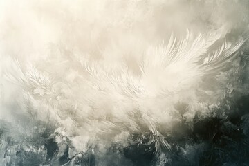 Soft, blurry ink texture with feathered edges, creating a dreamy, ethereal effect