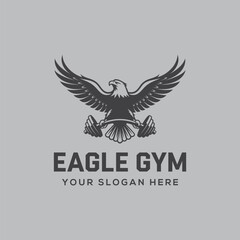 Obraz premium eagle fitness and gym logo. with vector template