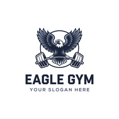eagle fitness and gym logo. with vector template