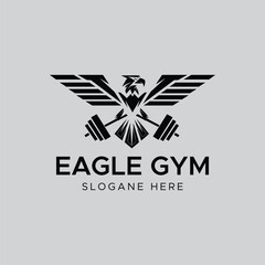eagle fitness and gym logo. with vector template