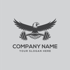 eagle fitness and gym logo. with vector template