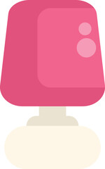 Pink humidifier standing on white surface, improving air quality
