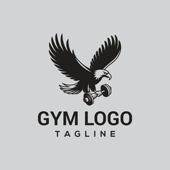 Fototapeta premium eagle gym and fitness logo concept with vector template design
