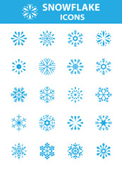 set of snowflake icons, winter, snow
