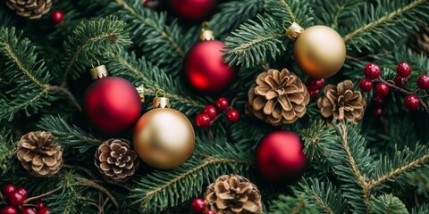 Merry Christmas and Happy New Year holiday background