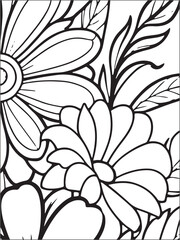 WebFloral Coloring Book For Adults. Floral Coloring Pages. Floral Coloring Book. Seamless vector pattern. Black and white linear drawing. coloring page