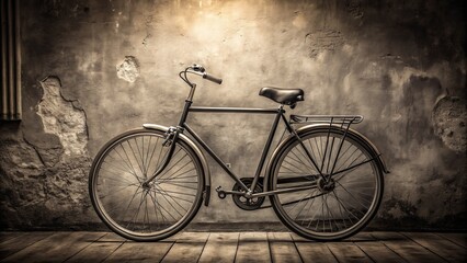 Obraz premium Classic bicycle captured in monochrome tones, showcasing timeless elegance through candid photography. A beautiful reminder of simple moments and enduring beauty in everyday life.