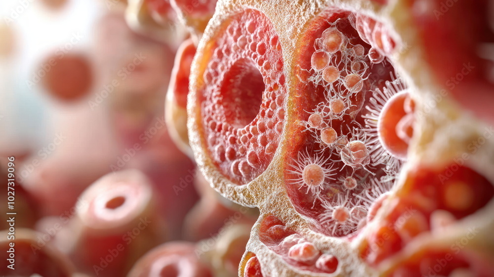Poster microscopic view of cells with cilia.
