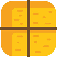 Minimalist illustration featuring a hay bale tied with rope, bringing a touch of rustic charm to designs related to farming, agriculture, and rural life