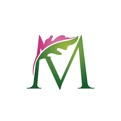 Vector Single Letter M Nature Logo