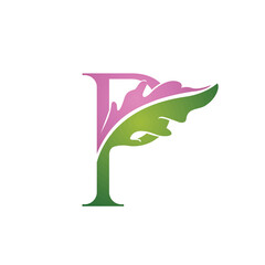 Vector Single Letter P Nature Logo