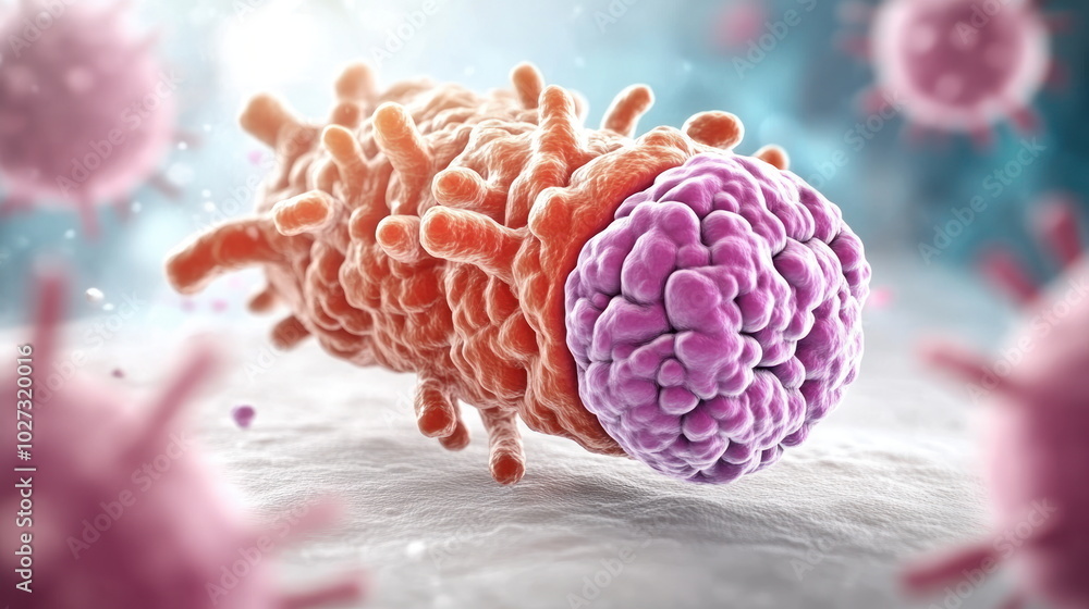 Poster 3d microscopic view of a virus.